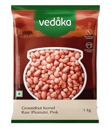 Amazon Brand - Vedaka Raw Peanuts, Pink, 1kg