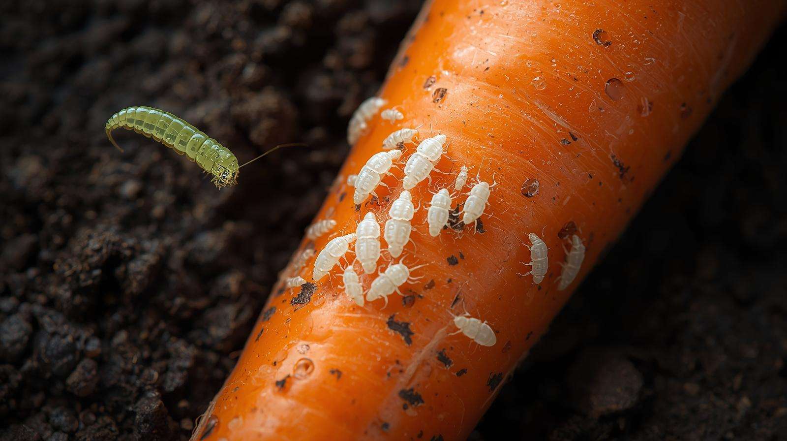 root aphids on carrot with beneficial nematode attack – organic pest control Image 2