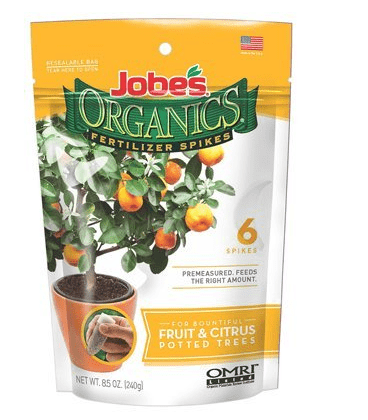 Jobe's Organics Fruit & Citrus Potted Trees Spikes Fertilizer Spikes 6 pk 3-5-7