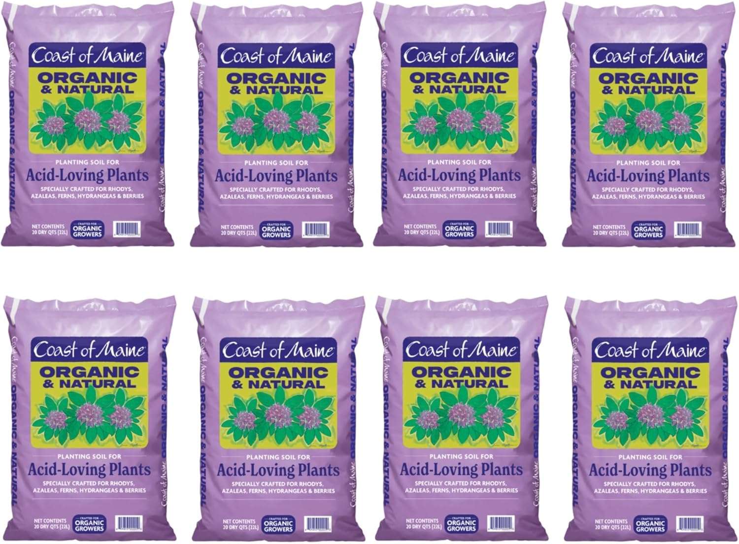 Coast of Maine Organic & Natural Planting Soil for Acid Loving Plants Azalea, Rhododendron & Berries - Premium Planting soil w/ Composted Manure, Sphagnum Peat Moss - Low pH, Enhanced Drainage (20 Qt)