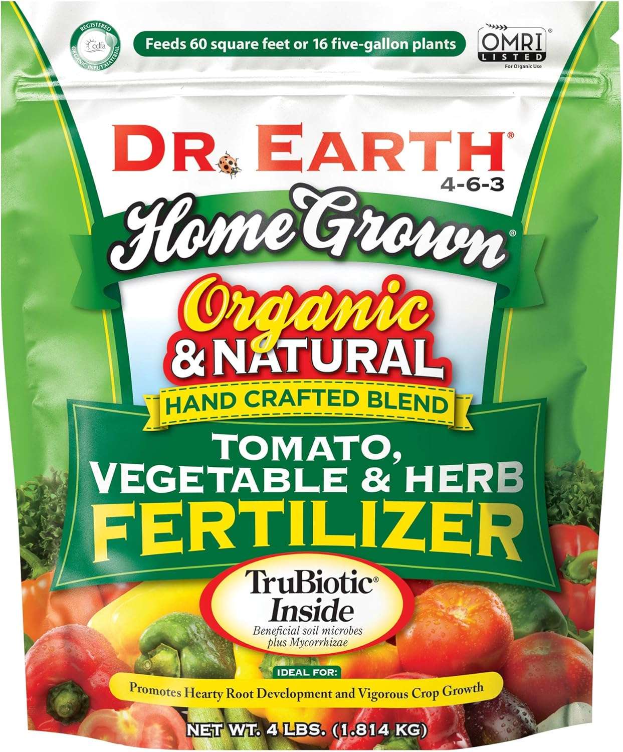 Dr. Earth Home Grown Organic Tomato, Vegetable & Herb Fertilizer - 4lb