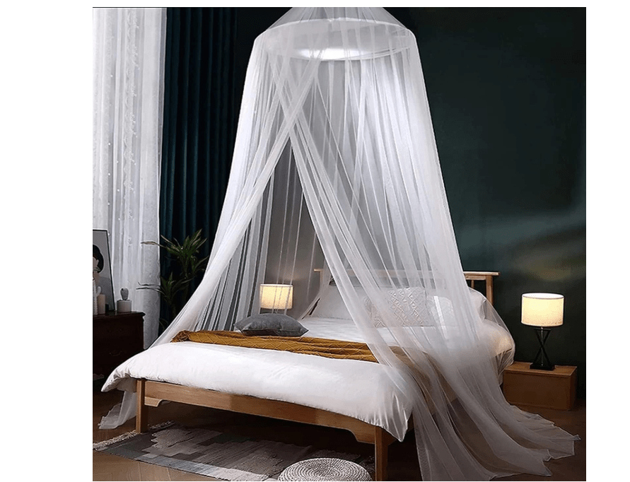 Mosquito Net Bed Canopy for Girls,King Canopy Bed Curtains Full Queen Size from Ceiling,Dome Mosquito Netting Bed Tent Twin Girls Princess Canopy Bed White Decor for Baby Crib,Kid Bed and Adult Beds