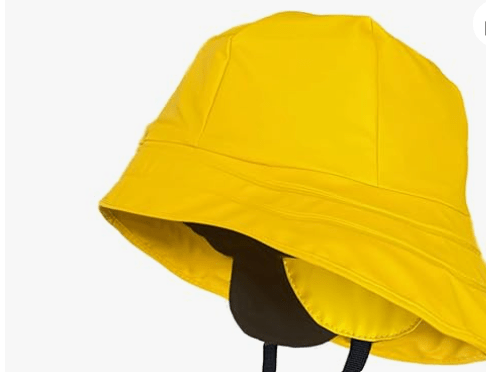 Toutacoo, Rain hat, Waterproof, Unisex Wide Brim - Souwester Cap with Chinstrap and Earflaps, Fleece Lining