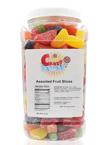 Sarah's Candy Factory Assorted Fruit Slice (5 Lbs in Jar)