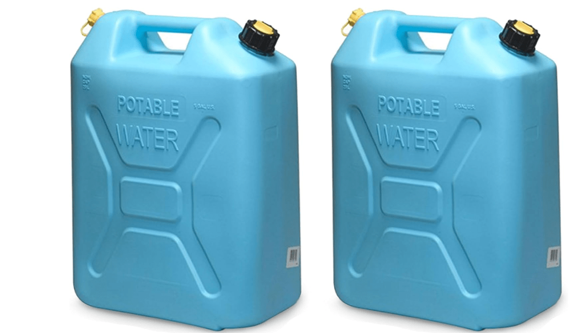 Scepter Portable Plastic Military Style Food Grade 5 Gal Water Jug Container with Reversible Spout for Camping & Emergency Storage, Blue