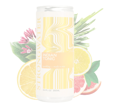 Strongwater Sparkling Indian Tonic Water - 12 Pack Cans (8.4 Fl Oz Each) - Premium Mixer with Quinine, Rocky Mountain Water & Botanicals - No Added Preservatives, Zero Sugar