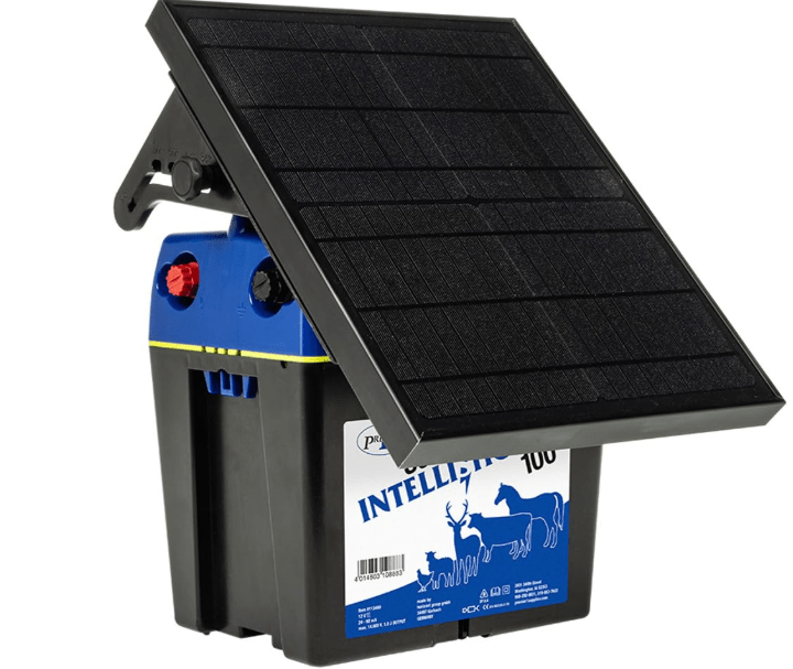 Premier 1 Solar IntelliShock® 100 Electric Fence Energizer – 1.0J Output, 15W Solar Panel
