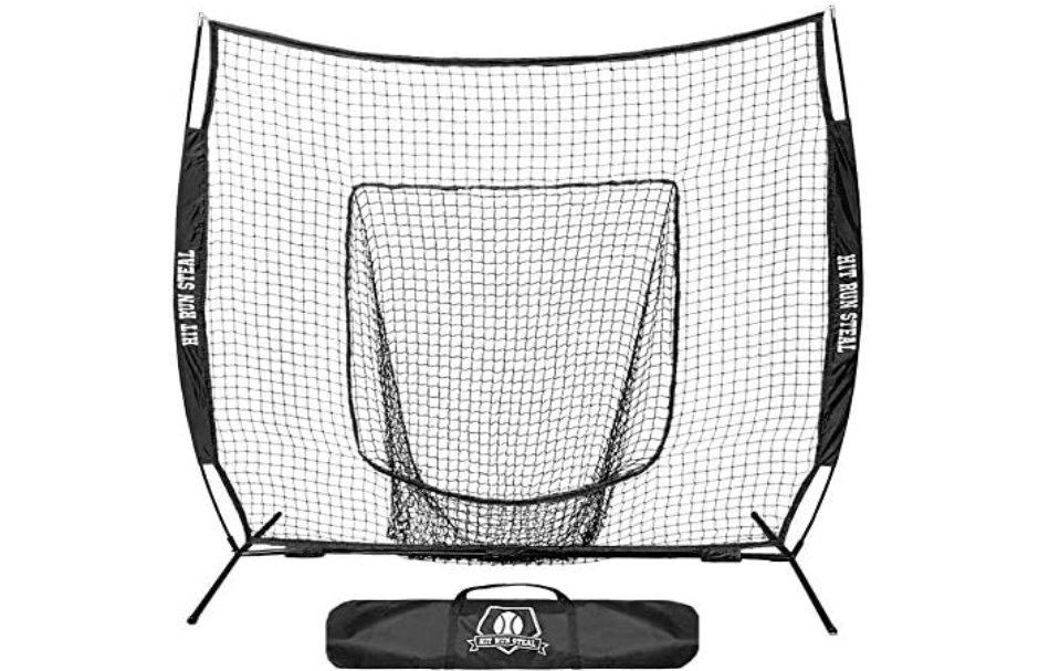 Hit Run Steal Heavy Duty Softball & Baseball Net with Carrying Bag - Perfect for Batting and Pitching Practices

