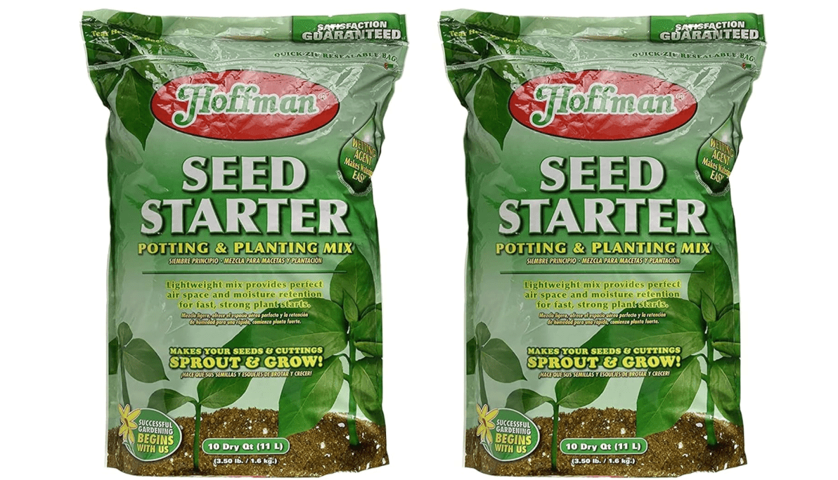 Hoffman Seed Starter Potting & Planting Mix with Wetting Agent for Moisture Retention, 10qt Bag, 2 Pack