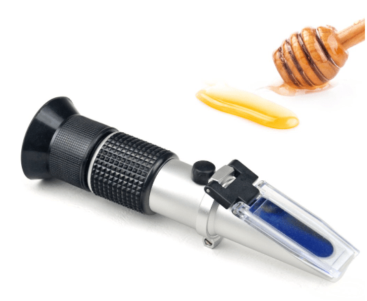 Honey Refractometer for Moisture, Brix and Baume, 3-in-1 Uses, 58-90% Brix Scale Range, Ideal for Honey, Maple Syrup, and Molasses, Bee Keeping Supplies