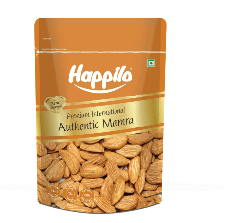 Happilo Premium International Authentic Mamra Almonds 250g | A Grade Irani Badam Giri | Premium Nuts | Healthy Party Snack With Extra Crunch