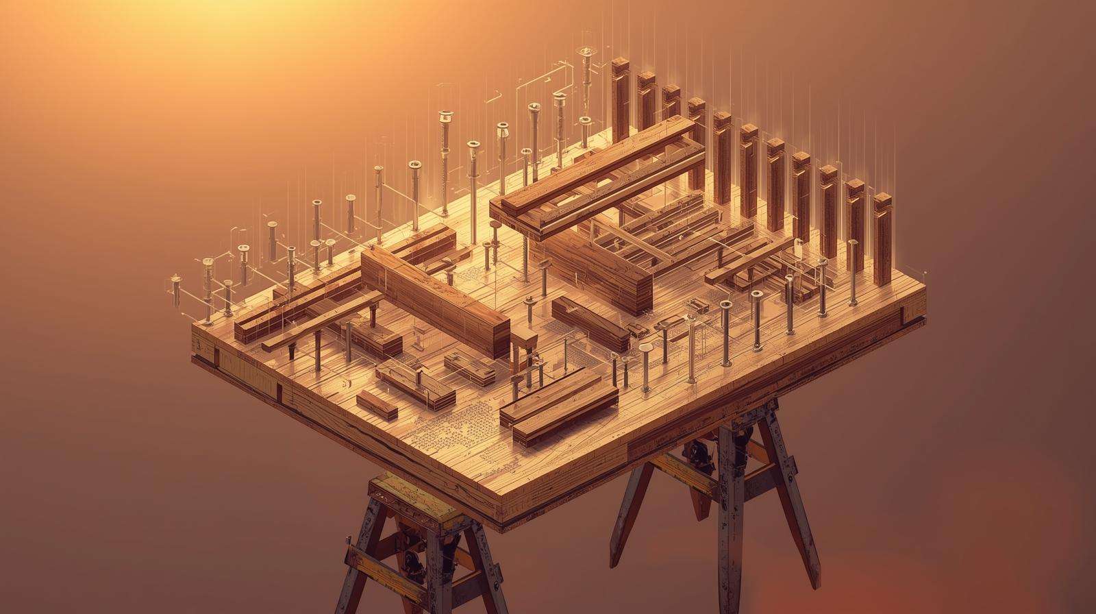 exploded 3D cut list for DIY groundhog trap made from scrap lumber