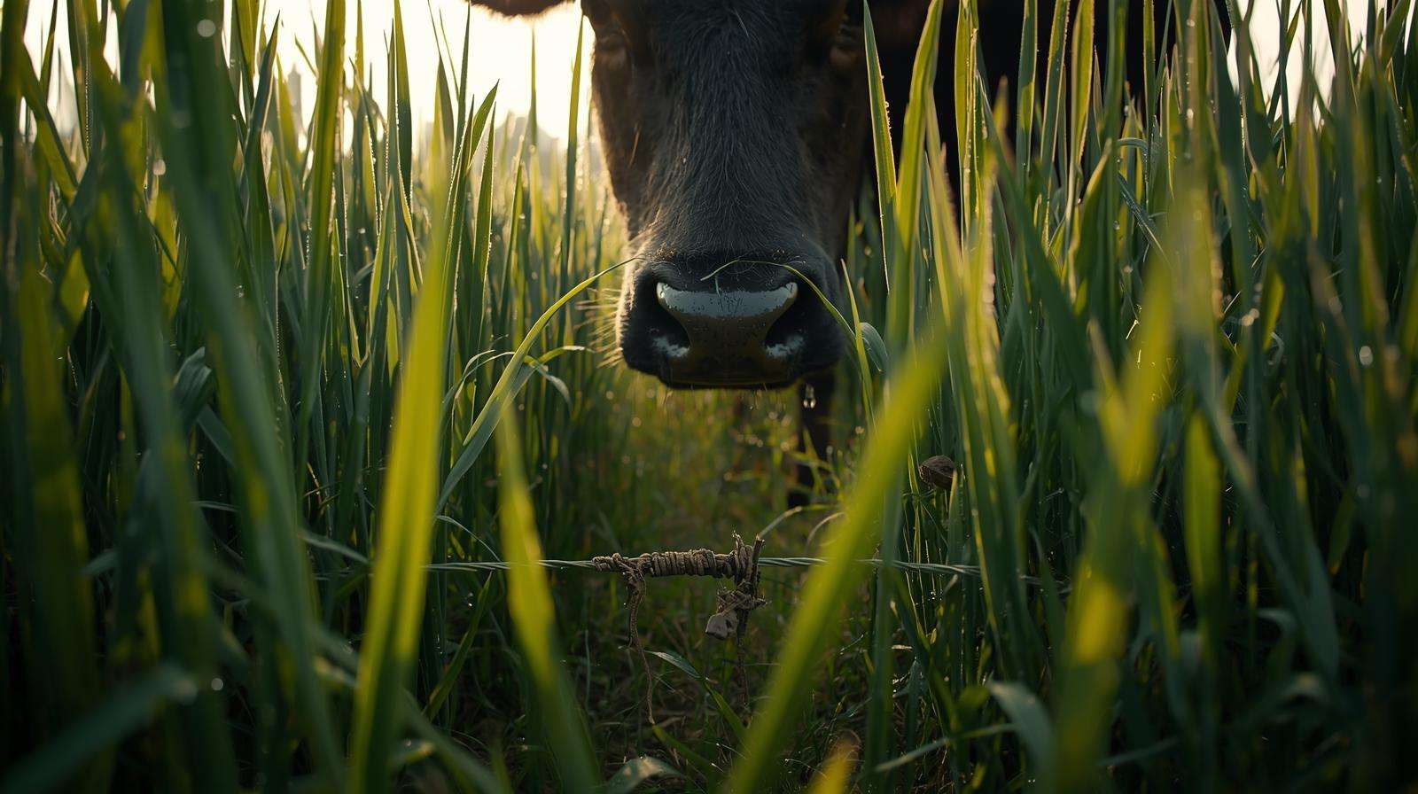 Boot-stage rye grass seed pasture ready for 28-day rotational grazing at 8–10 inches.
