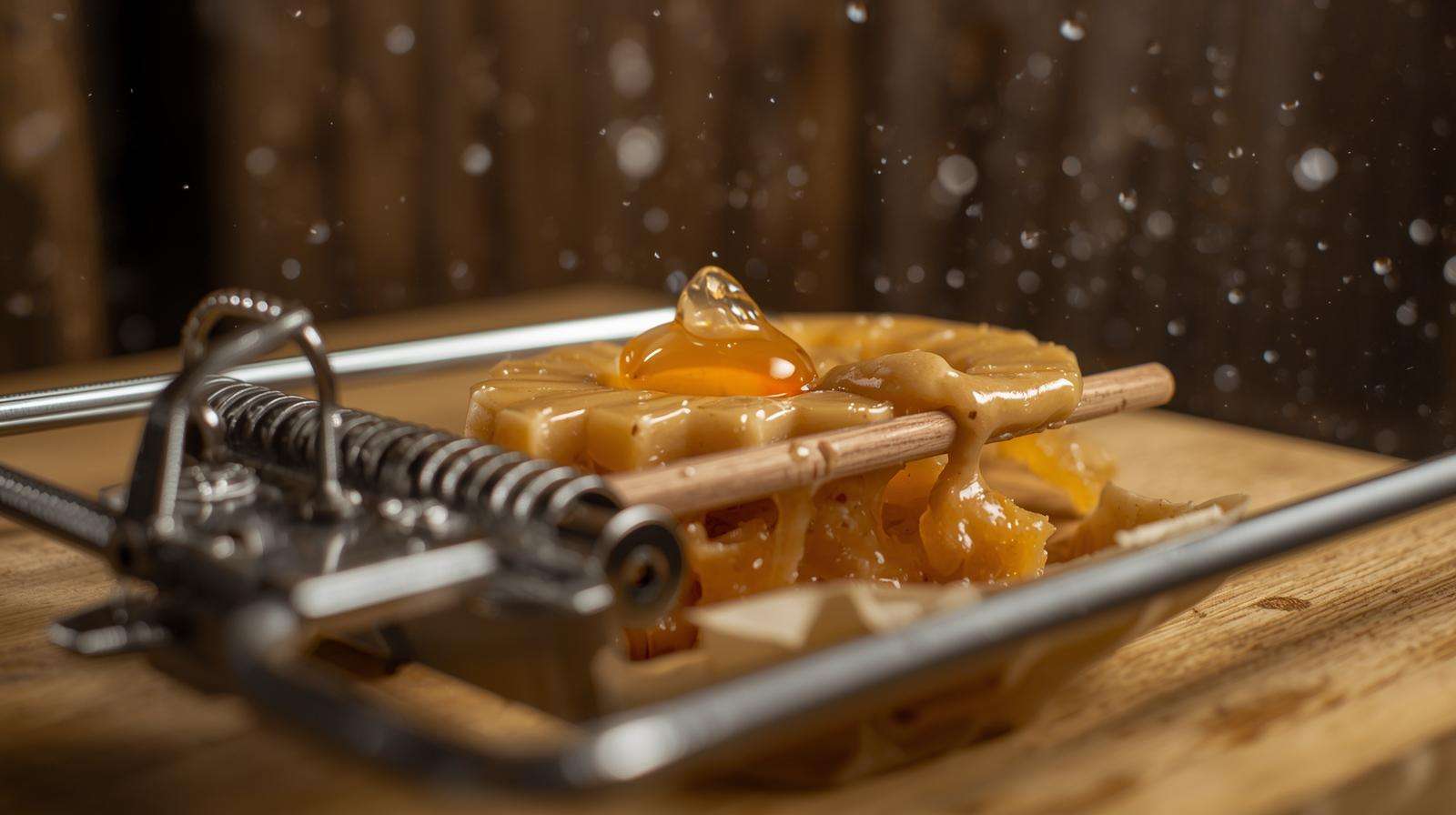 peanut butter cantaloupe bait inside humane groundhog trap trigger zone