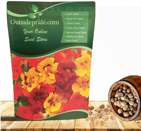 Outsidepride Jewel Mix Nasturtium Seeds - 1 lb. Annual, Easy to Grow & Versatile, Flower Seeds for Planting Vibrant Blooms, Ideal for Gardens, Borders, and Pollinator Garden