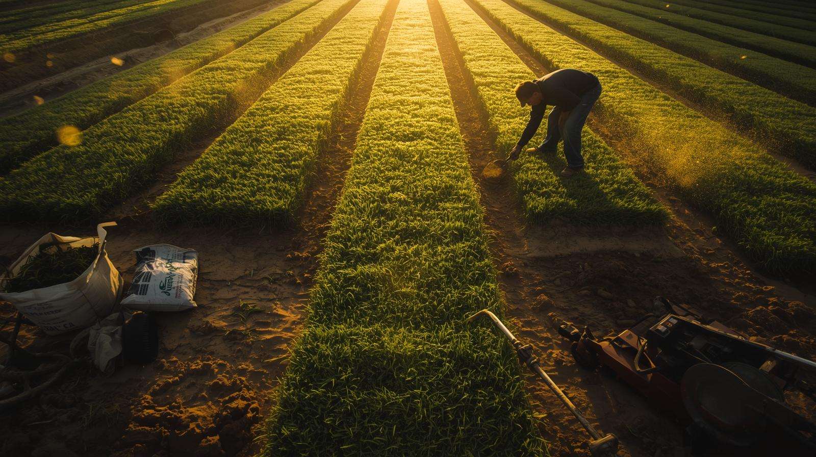 Professional installation of drought tolerant grass sod for instant green coverage in dry climates.