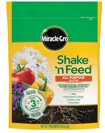 Miracle-Gro Shake 'N Feed All Purpose Plant Food, For In-Ground and Container Plants, Feeds for up to 3 Months, 8 lbs.