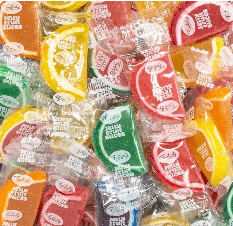 Fruit Slices - 2 Pound Bulk Pack (About 60 Count) - Jelly Candy - Assorted Flavors - Individually Wrapped Treats