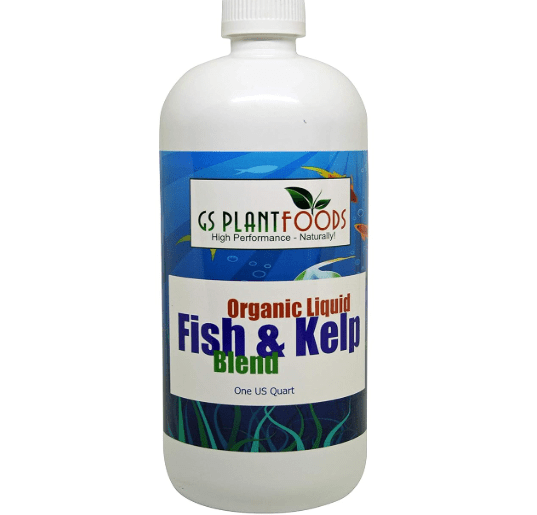 Omri Listed Fish & Kelp Fertilizer for Plants by GS Plant Foods (36oz) - Organic Fertilizer for Vegetables, Trees, Lawns, Shrubs, Flowers, Seeds & Plants - Hydrolyzed Fish and Seaweed Blend