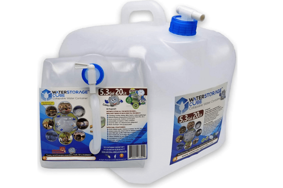 WaterStorageCube BPA Free Collapsible Water Container with Spigot, Camping Water Storage Carrier Jug for Outdoors Hiking Backpack & Survival Kit, Foldable Portable Water Canteen 1.3/2.6/5.3 Gallon