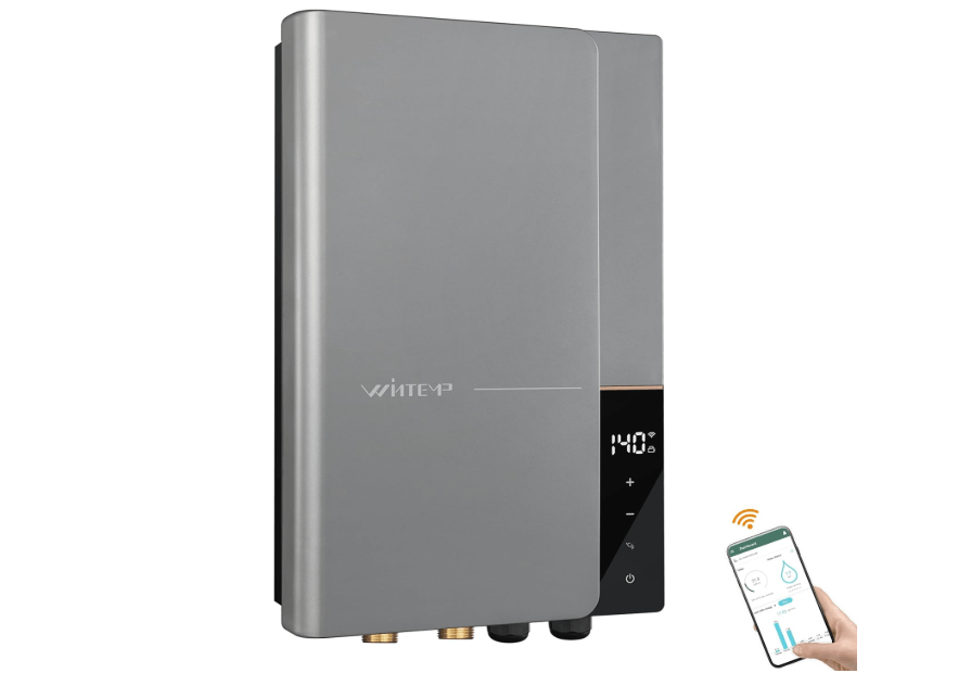 Electric Tankless Water Heater WINTEMP 27kW 240V, Whole House Hot Water Supply, On Demand Instant Endless Water Heater, with LED Temperature Display, WiFi Control, Up to 6.3 GPM, ETL Certified