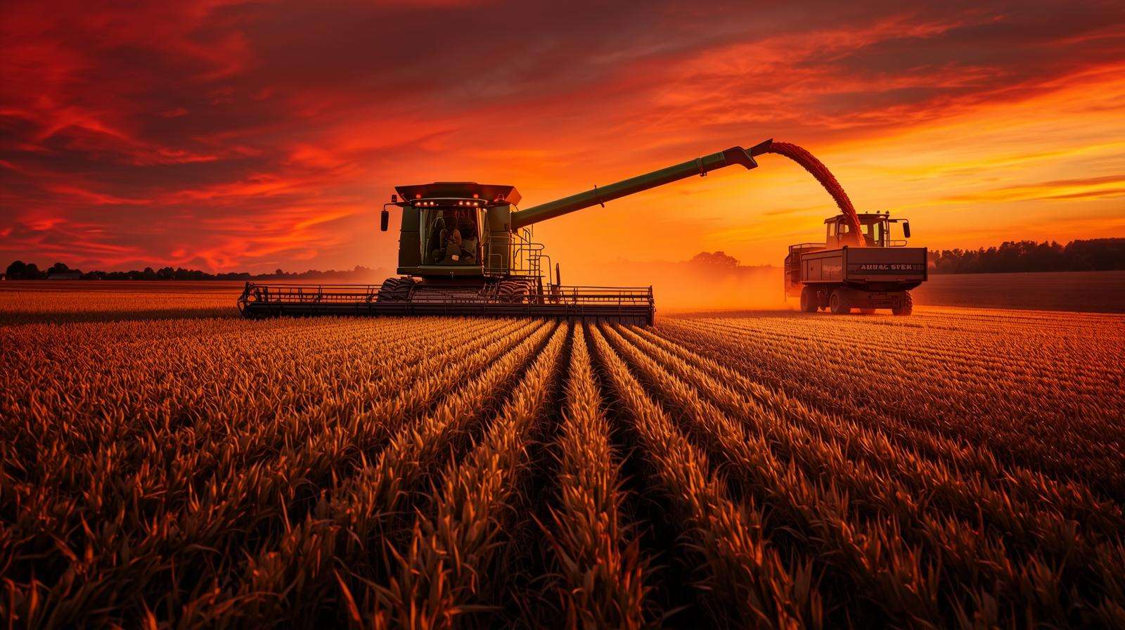 Commercial seed harvest of rye grass seed yielding 600–1,200 lb/acre at 18% moisture.