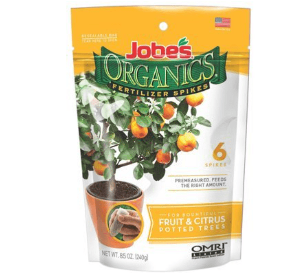 Jobe's Organics Fruit & Citrus Potted Trees Spikes Fertilizer Spikes 6 pk 3-5-7