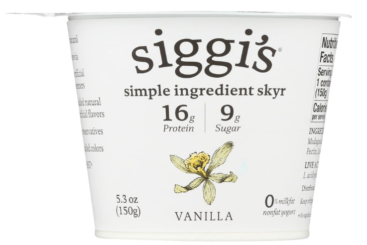 Siggis Skyr Vanilla Icelandic Style Yogurt, 5.3 Ounce -- 12 per case.
