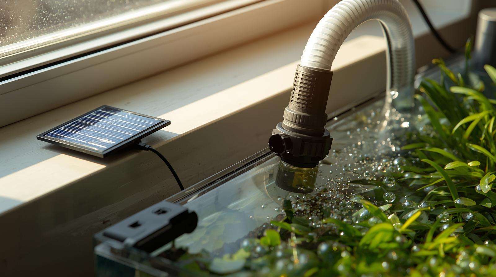 DIY solar-powered air pump for off-grid ecology fish tank aeration