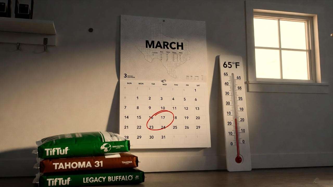 2025 Texas county-specific planting calendar for perfect grass seed in Texas timing by soil temperature.