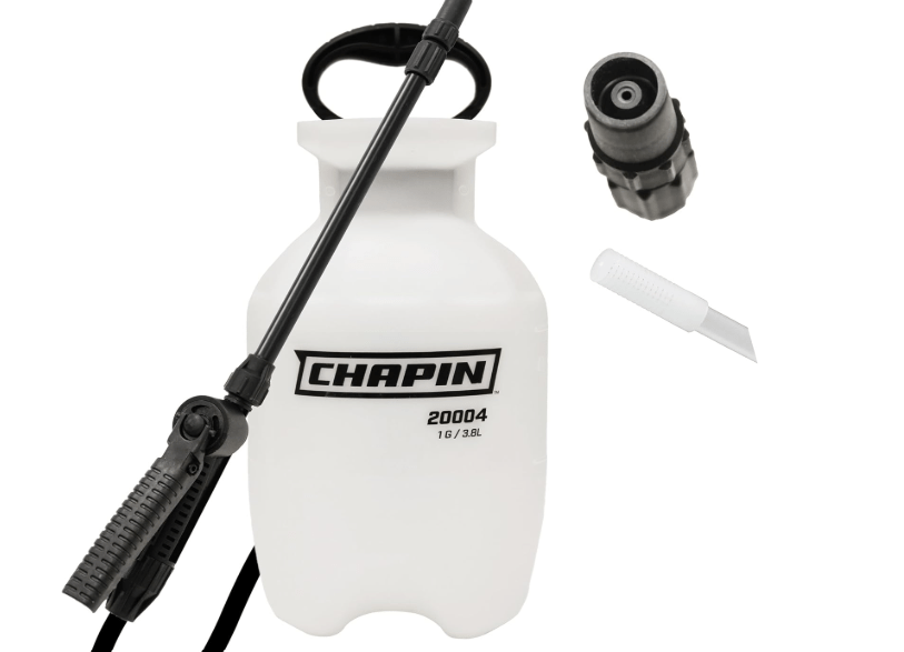 Chapin 20004 Pump Sprayer, 1 Gallon, Lawn and Garden, Hand Pressurized, Anti-Clog Filter, Adjustable Spray Nozzle, Spraying Plants, Watering, Weeds, Fertilizer and Pests, Translucent