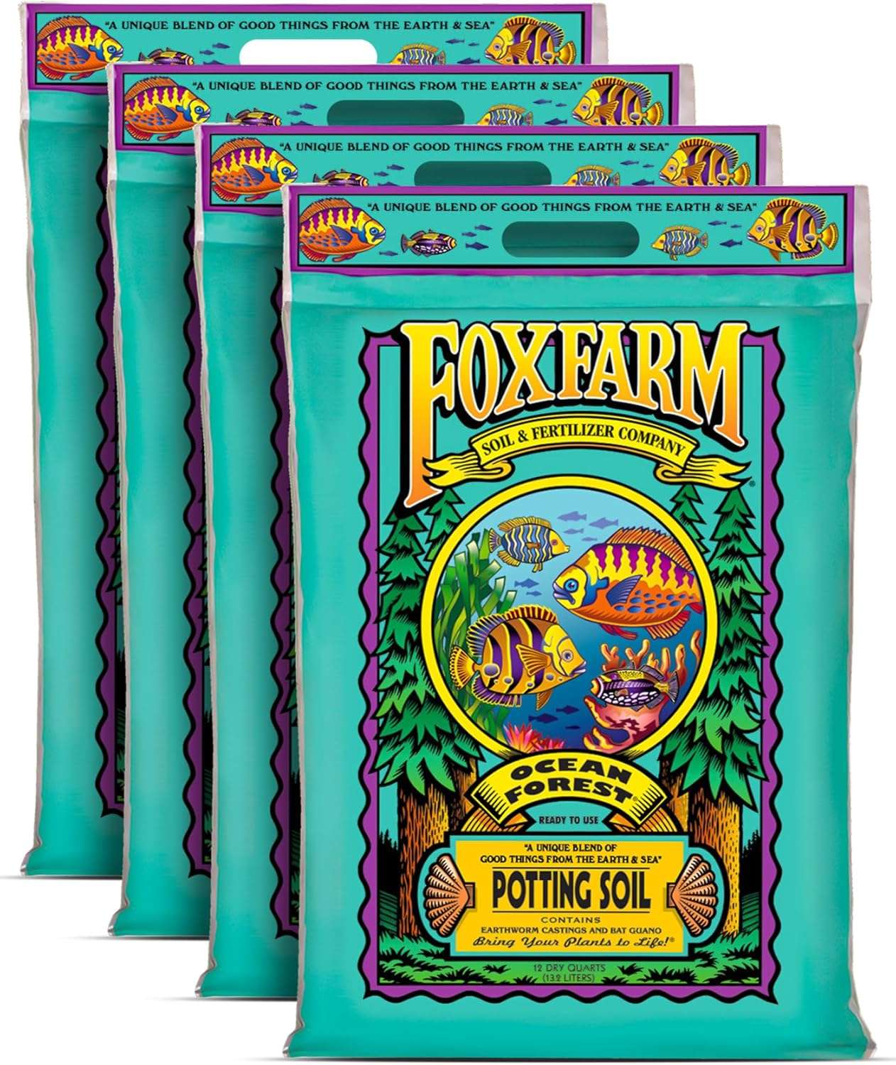 FoxFarm Ocean Forest Potting Soil, 12qt – Light, Aerated Texture, Designed for All Container Plants – pH Adjusted for Optimal Nutrient Uptake, Effectively...