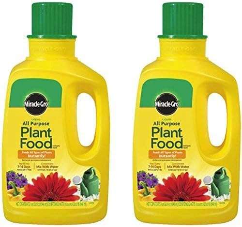 Miracle-GRO 1001502 Liquid All Purpose Plant Food Concentrate, 12-4-8, 32-Ounce Bottle (2-Pack (32 Oz))