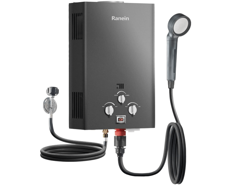 2025 GEN II Ranein 18L Portable Propane Water Heater, Outdoor Up to 4.74 GPM, 85,300 BTU On Demand Instant Hot Tankless Water Heater