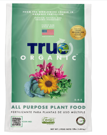 True Organic All Purpose Plant Food – Organic Fertilizer for Fruits, Vegetables, Flowers, and Herbs – 12lb Bag Covers 261 sq. ft.