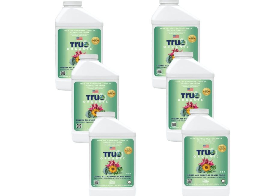 True Organic Liquid All Purpose Plant Food – Organic Fertilizer for Fruits, Flowers, Vegetables, Herbs & Foliage – Indoor & Outdoor Use – 32 fl. oz. – Covers 60 sq. ft.- Case of 6