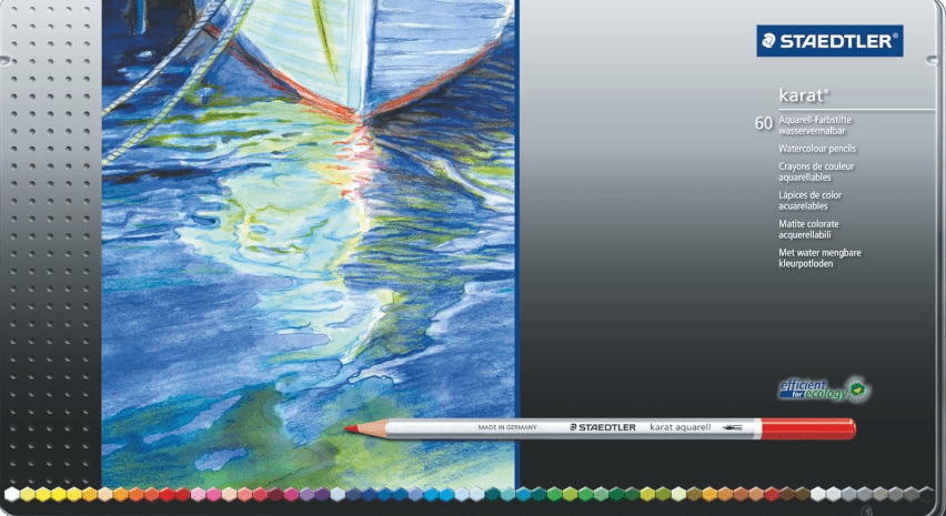 Staedtler Karat Aquarell Premium Watercolor Pencils, Set of 60 Colors (125M60)