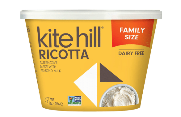 Kite Hill Almond Milk Ricotta Cheese Alternative, 16 Ounces, Dairy Free, Whole 30 Approved, Gluten Free, Non-GMO, Vega
