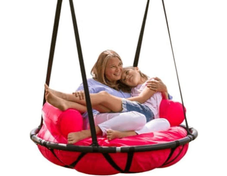 HearthSong Cozy Cushion Nest Swing for Kids and Adults with Inflatable Polyester-Covered Cushion, Holds up to 250 lbs.