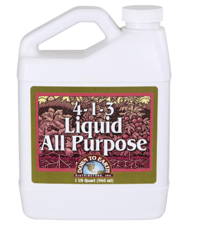 Down To Earth All Natural Fertilizers Organic Liquid All Purpose Concentrate - Plant Food for Vegetable Gardens - Makes up to 32 Gallons 4-1-3, 32 oz