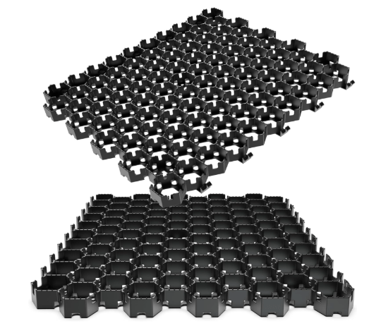 Vodaland Permeable HexPave System - Grass & Gravel Pavers - 100% Recycled PPE Plastic, Handles 27,000 lbs, 1" Depth, 65 s.f / 22 Units