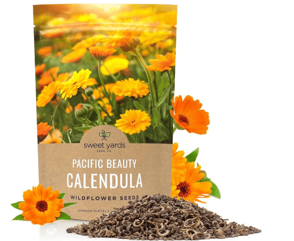 Calendula ‘Pacific Beauty Mix’ – Bulk Quarter Pound Bag – Over 12,000 Open Pollinated Non-GMO Wildflower Seeds – Calendula officinalis