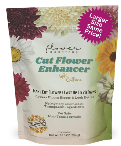 Flower Boosters Cut Flower Food – Biodegradable, Real-Food-Based Formula Safe Around Pets & People, Extends Fresh Flower Vase Life Up to 20 Days (12.5 oz)