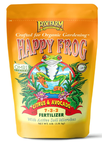 FoxFarm Happy Frog Citrus & Avocado Fertilizer – Formula for Lemons, Oranges, Avocados & More, NPK 7-3-3 (4 lb Bag)