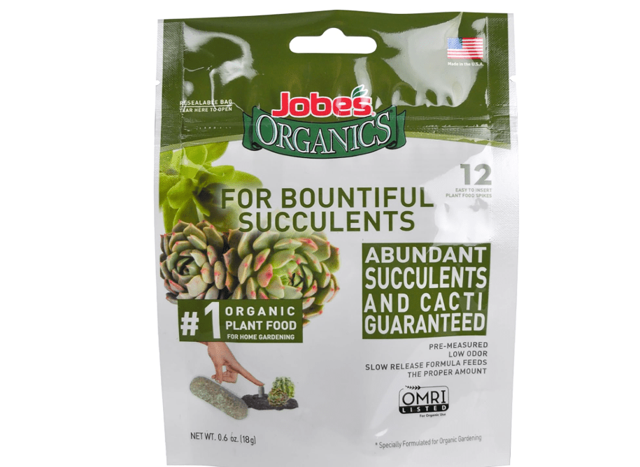 Jobe's Organics Succulent Fertilizer Spikes, Easy Plant Care for Succulent, Cactus, and Aloe Vera Plants, 12 Count