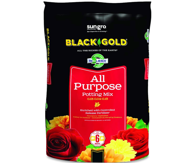 Sun Gro Horticulture 8-Quart Black Gold 1310102 Purpose Potting Soil With Control, Brown/A