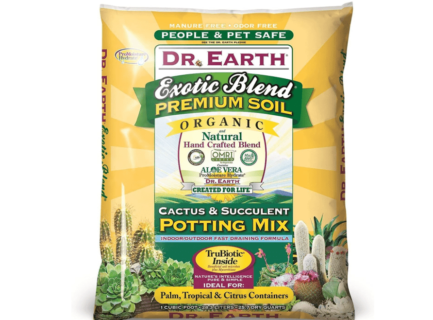 Dr. Earth 810 Exotic Cactus & Succulent Soil, 8 Quart, Natural