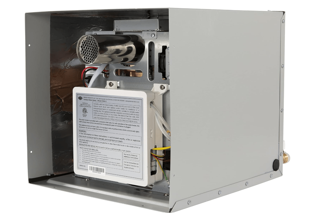 GIRARD Tankless RV Water Heater, 12V Power, 42,000 BTUs, Quiet Operation, Onboard Microprocessor, Digital User Control Panel, Freeze Protection, Easy Installation - 2022107534