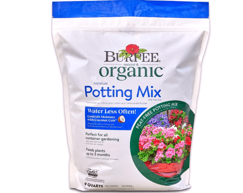 Burpee, 9 Quarts | Premium Organic Potting Natural Soil Mix Food Ideal for Container Garden-Vegetable, Flower & Herb Use for Indoor Outdoor Plant