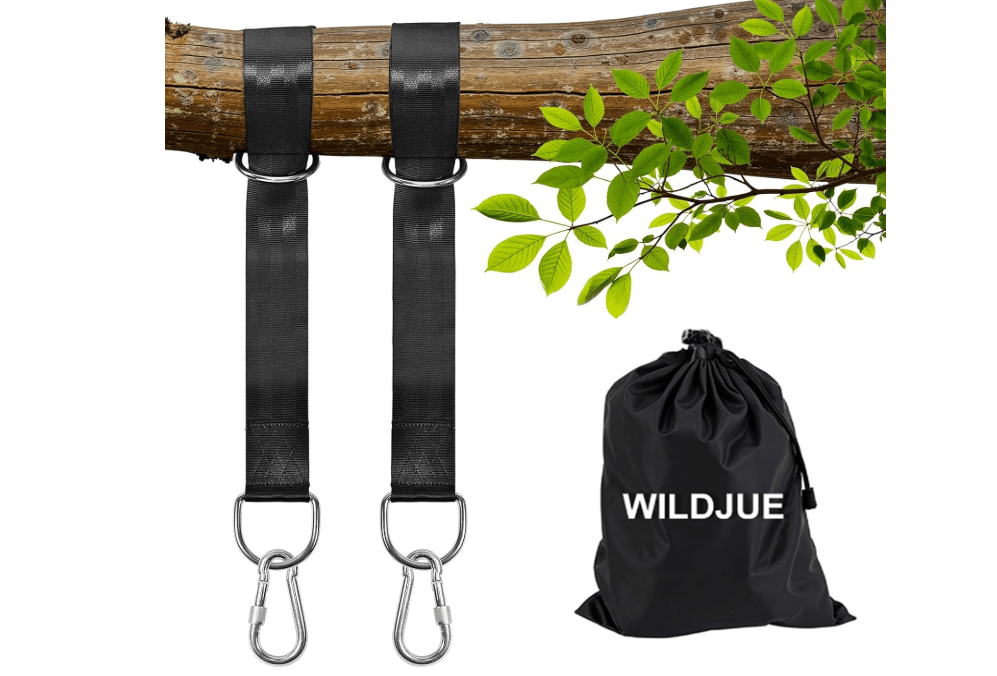 Tree Swing Hanging Straps Kit Holds 2000 lbs,5ft Extra Long Straps Strap with Safer Lock Snap Carabiner Hooks Perfect for Tree Swing & Hammocks, Carry Pouch Easy Fast Installation (5 ft)